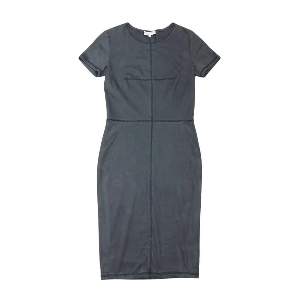 Opening Ceremony Dark Grey Faux Suede Mid Length Pencil Sheath Dress S